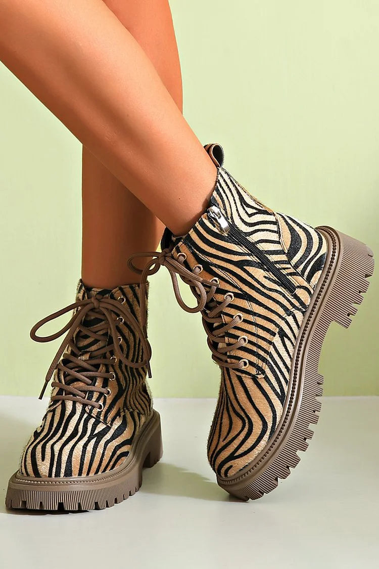 Sonsoles | Botas Cebra con Cordones