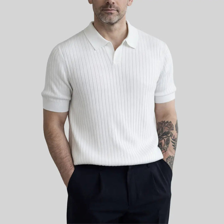 Ward | Polo de punto acanalado con cuello de pico