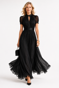 Micaela | Vestido Maxi Chiffon Negro