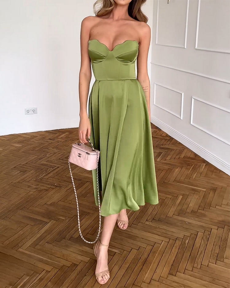 Clarissa | Vestido midi palabra de honor