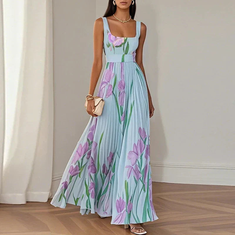 Corrine | Vestido maxi floral evasé