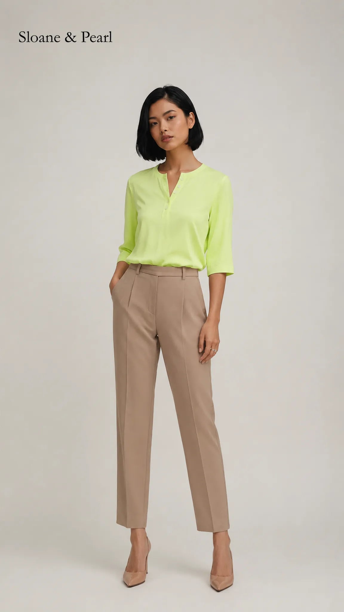 Liana | Top Henley de algodón con detalle de botones