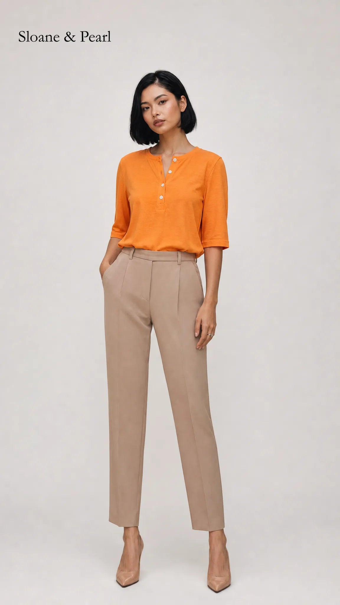 Liana | Top Henley de algodón con detalle de botones