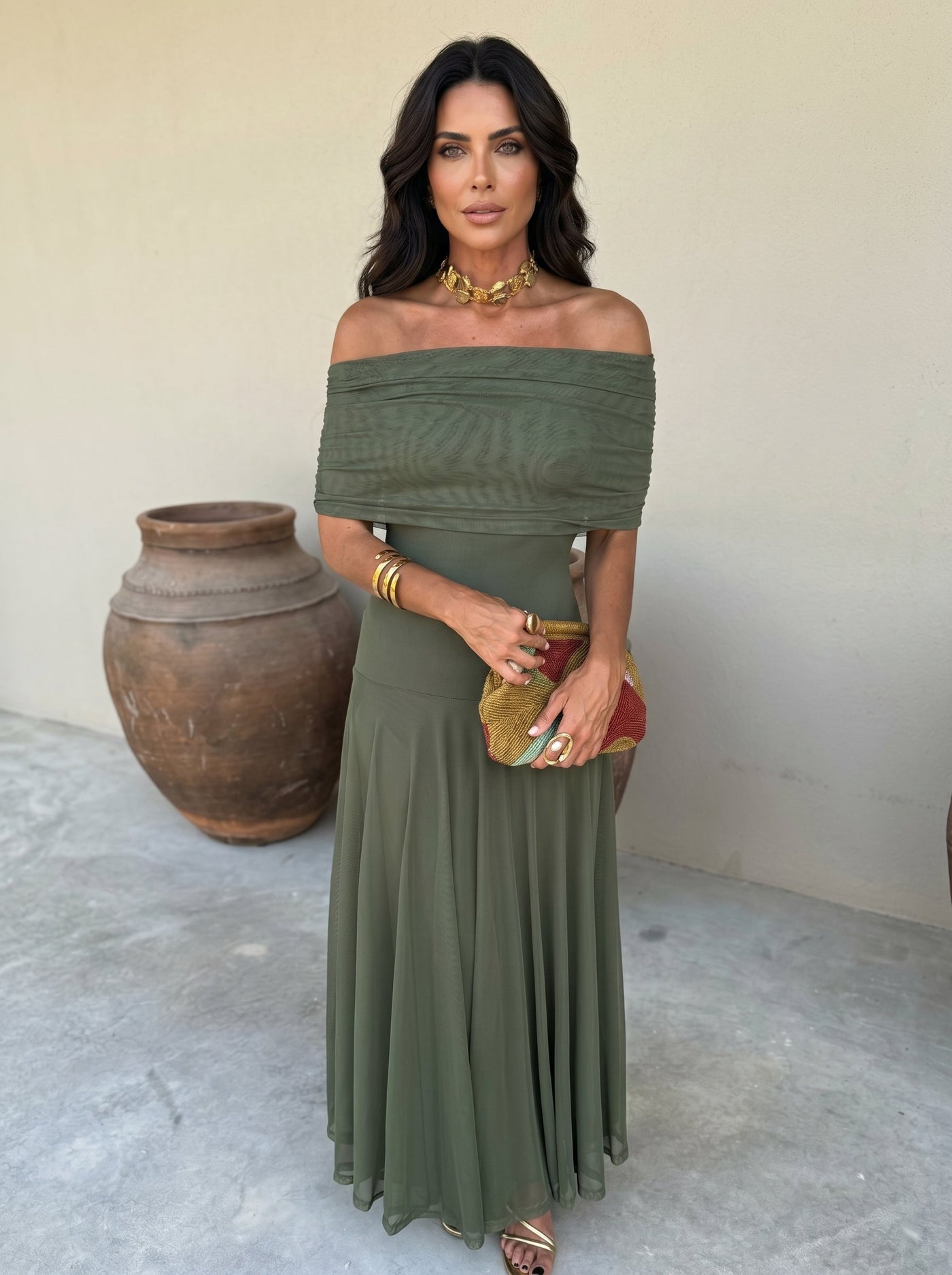 Zuriel | Vestido midi de lino y seda