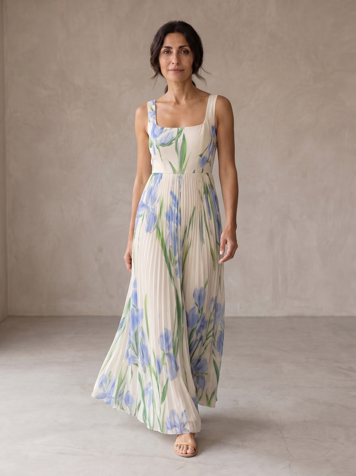 Corrine | Vestido maxi floral evasé