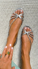 Herminia | Sandalias Metálicas Efecto Serpiente