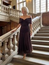 Yésica | Vestido Midi Escote Bardot
