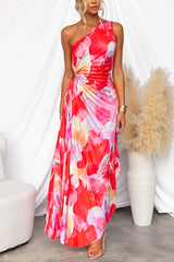 Demeter | Vestido maxi plisado de un solo hombro
