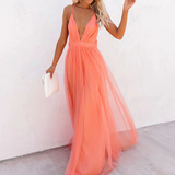 Ffion | Vestido maxi ligero coral
