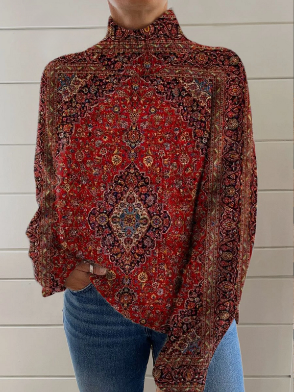 Guillerma | Jumper Cuello Alto Estampado Ornamental