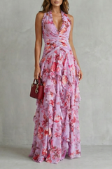 Cali | Vestido largo de rosas en cascada