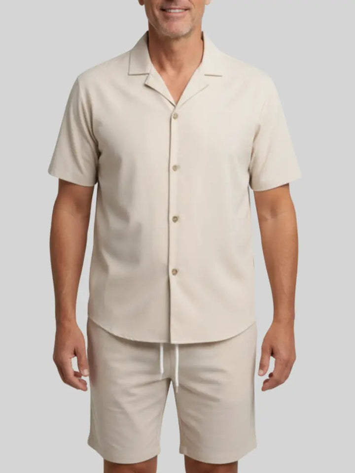 Beau | Conjunto de camisa y bermudas de pana aterciopelada