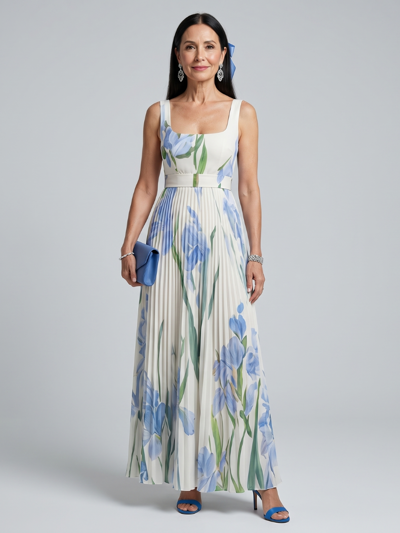 Naia | Vestido Midi Floral Sin Mangas