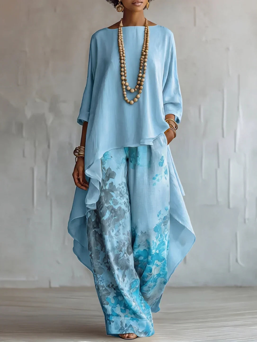 Garazi | Conjunto Fluido Asimétrico Floral