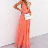Ffion | Vestido maxi ligero coral