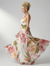 Isolda | Vestido Maxi Floral Halter