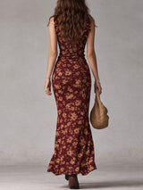 Vesna | Vestido midi boho con mangas de volantes