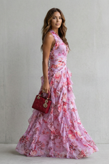 Cali | Vestido largo de rosas en cascada