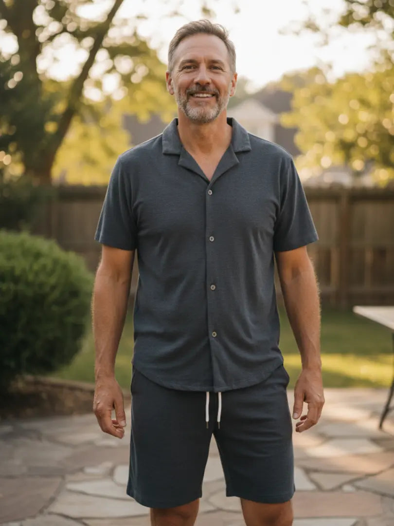 Beau | Conjunto de camisa y bermudas de pana aterciopelada
