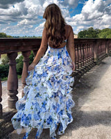 Kesia | Vestido midi floral con detalles fruncidos