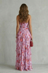 Cali | Vestido largo de rosas en cascada