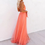 Ffion | Vestido maxi ligero coral