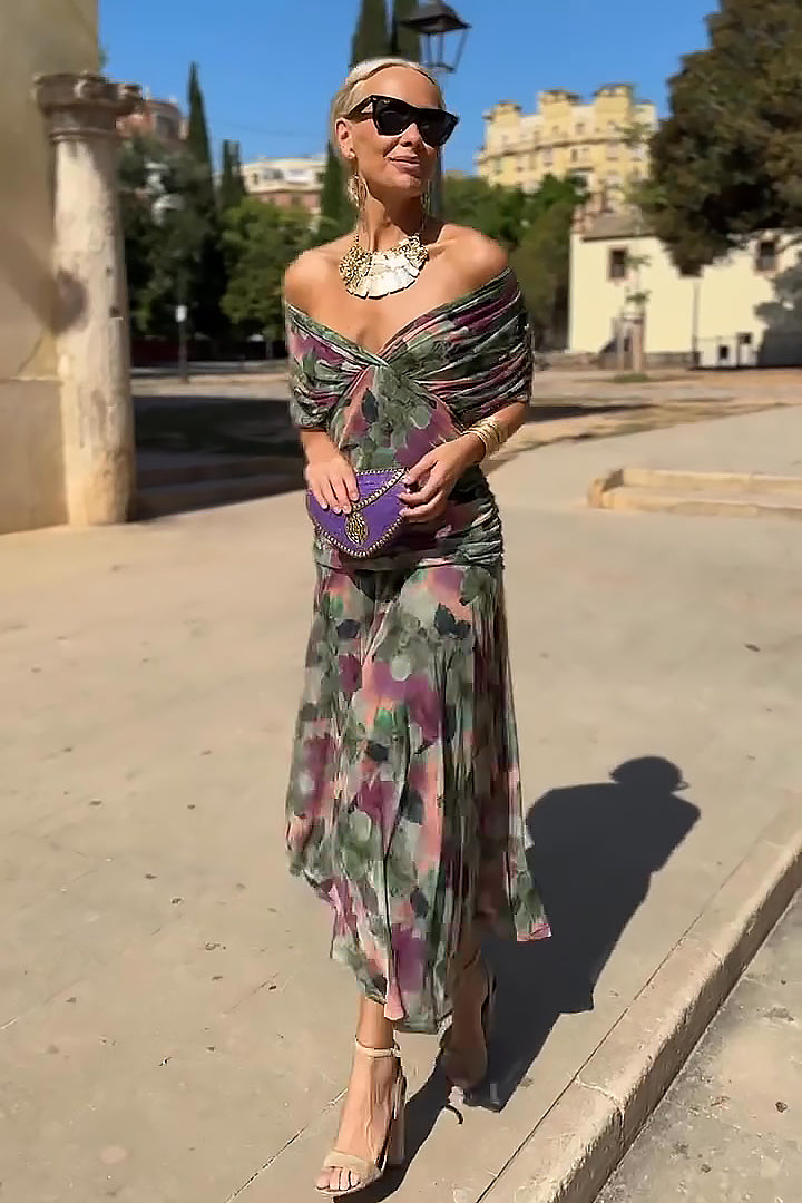 Susana | Vestido maxi de noche coral