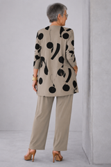 Maribel | Conjunto de Tres Piezas Taupe