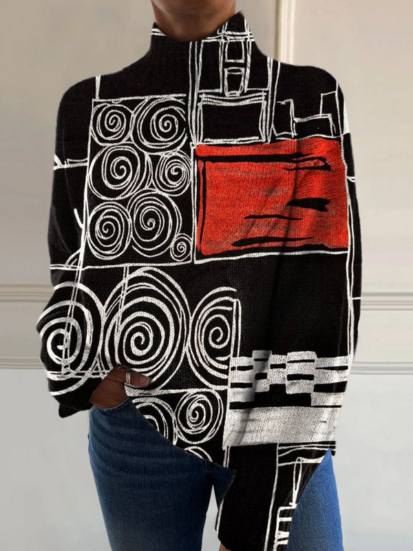 Paquita | Jumper Cuello Alto Arte Abstracto