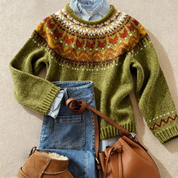 Tiburcia | Jumper Fair Isle Verde
