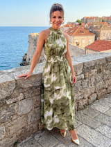 Julieta | Vestido Midi Estampado Abstracto