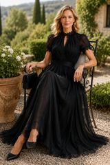 Micaela | Vestido Maxi Chiffon Negro