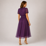 Felicity | Vestido largo de gasa con ribete de encaje