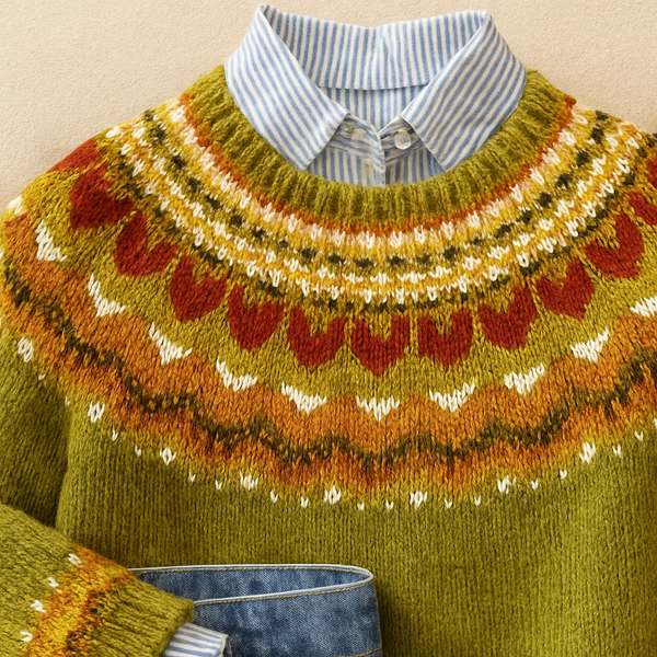 Tiburcia | Jumper Fair Isle Verde