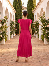 Sandra | Vestido maxi plisado fluido