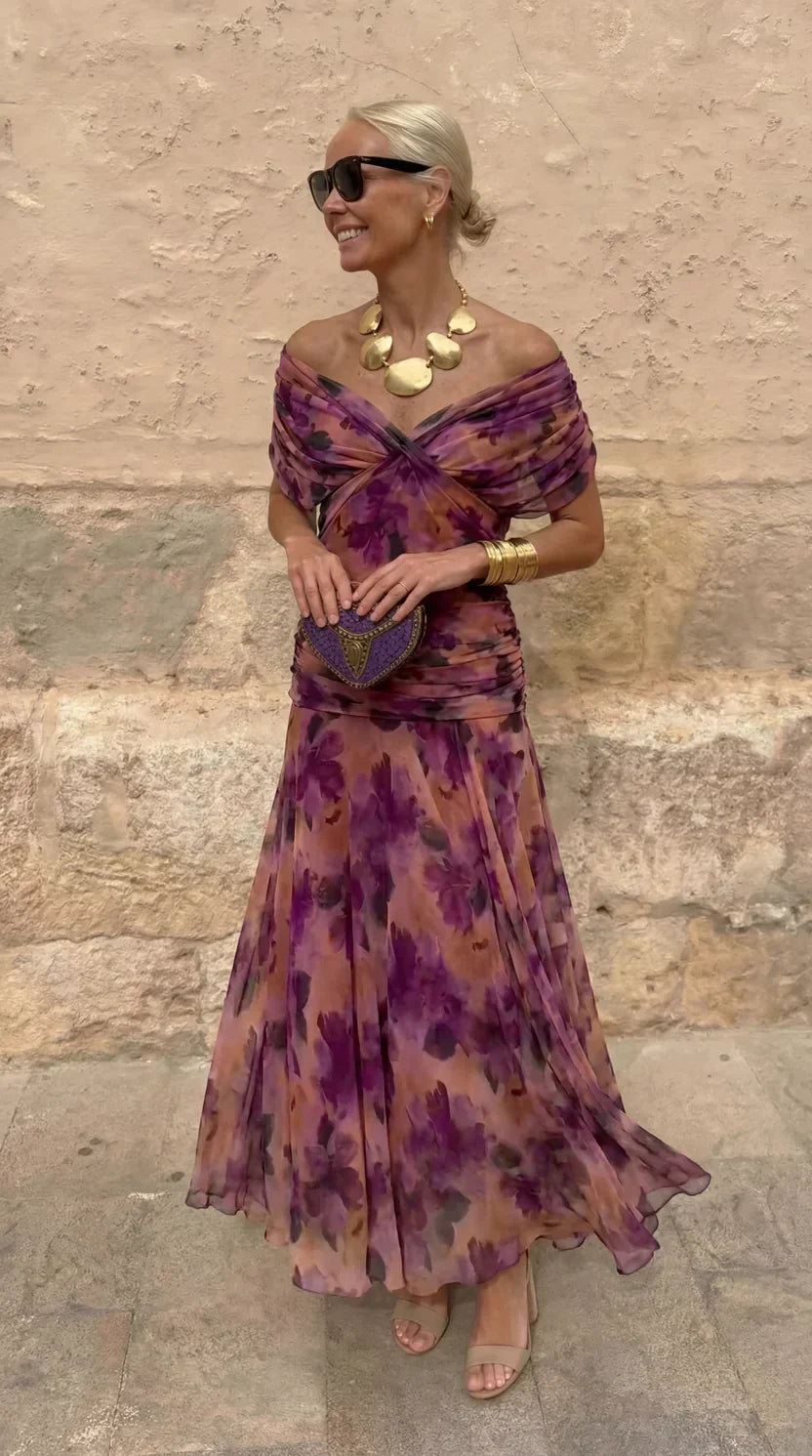 Susana | Vestido maxi de noche coral