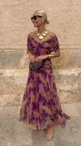 Susana | Vestido maxi de noche coral