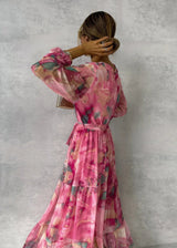 Jeanie | Vestido midi cruzado con estampado floral