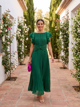 Sandra | Vestido maxi plisado fluido