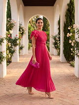 Sandra | Vestido maxi plisado fluido