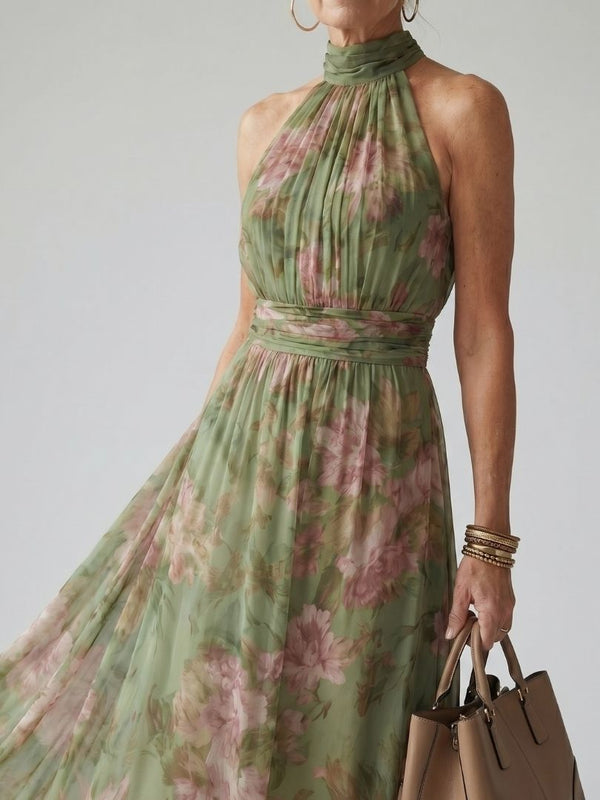 Bittor | Vestido Midi Floral Halter