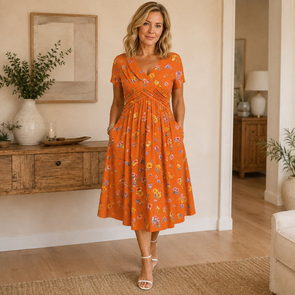 Miguela | Vestido Floral Cuello en V