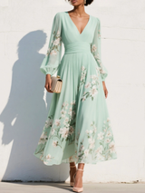 Racheal | Vestido midi floral verde menta