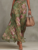 Patricia | Vestido maxi halter floral en acuarela