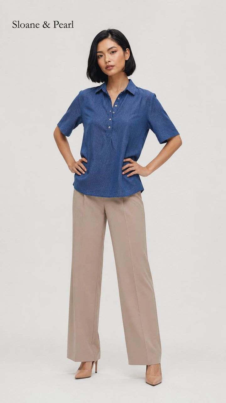 Celia | Blusa con cuello y botones