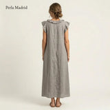 Edelweis | Vestido Maxi Lino con Volantes