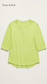 Liana | Top Henley de algodón con detalle de botones