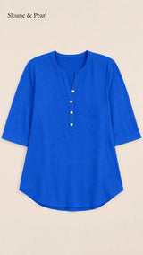 Liana | Top Henley de algodón con detalle de botones