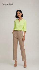 Liana | Top Henley de algodón con detalle de botones
