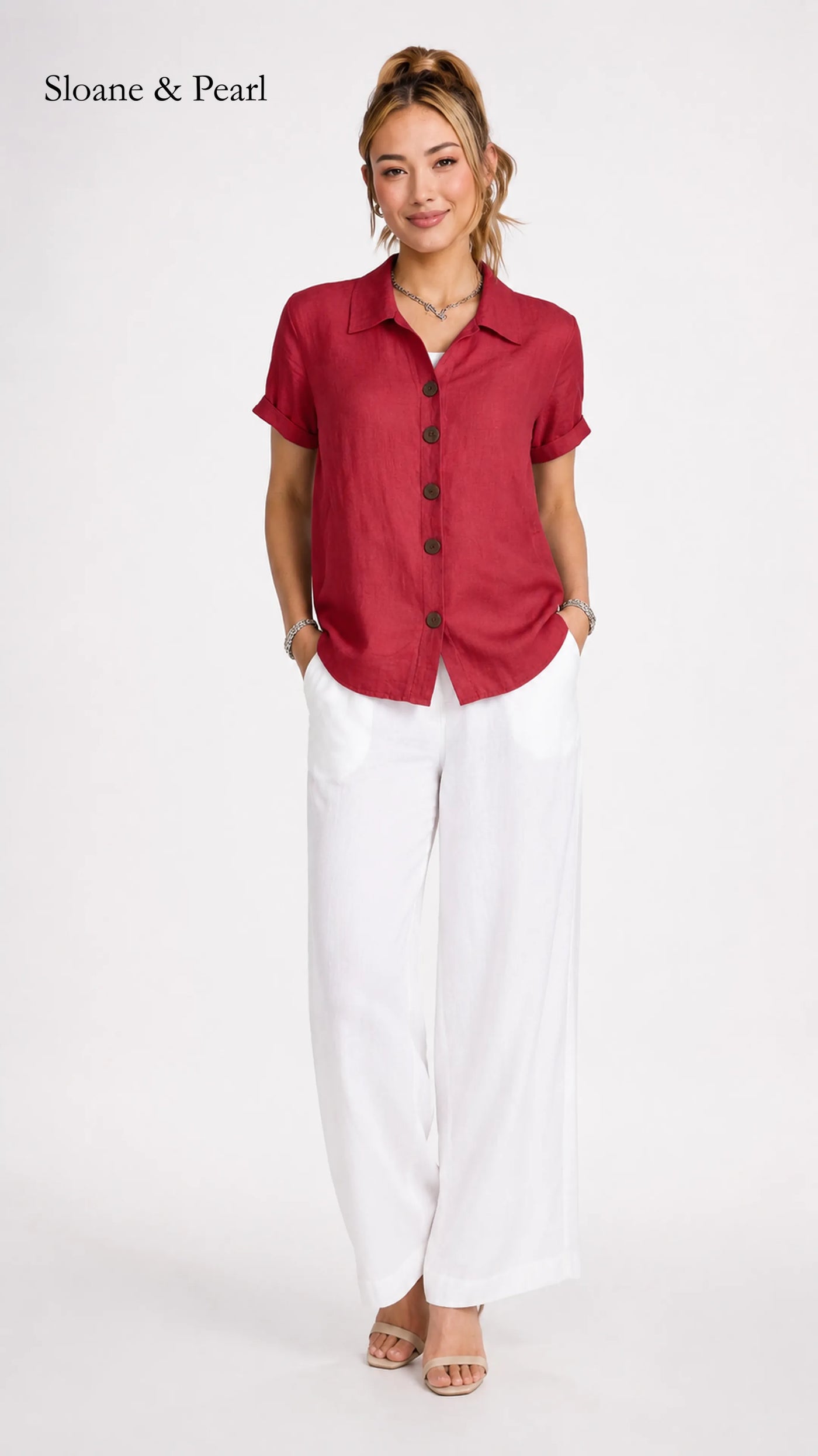 Sudie | Blusa de algodón con botones